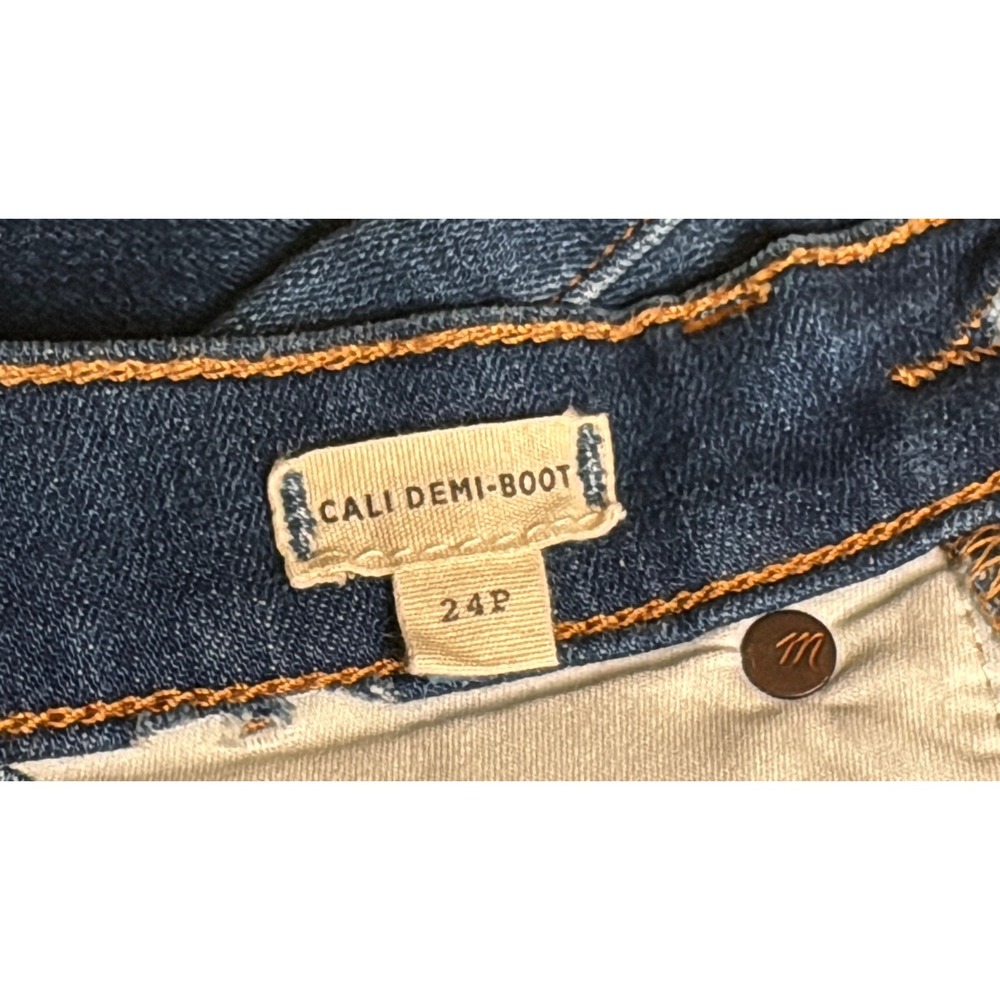 Madewell Cali Demi Boot Crop Jeans Womens 24P Raw Hem High Rise Denim Scandigirl - Picture 3 of 11